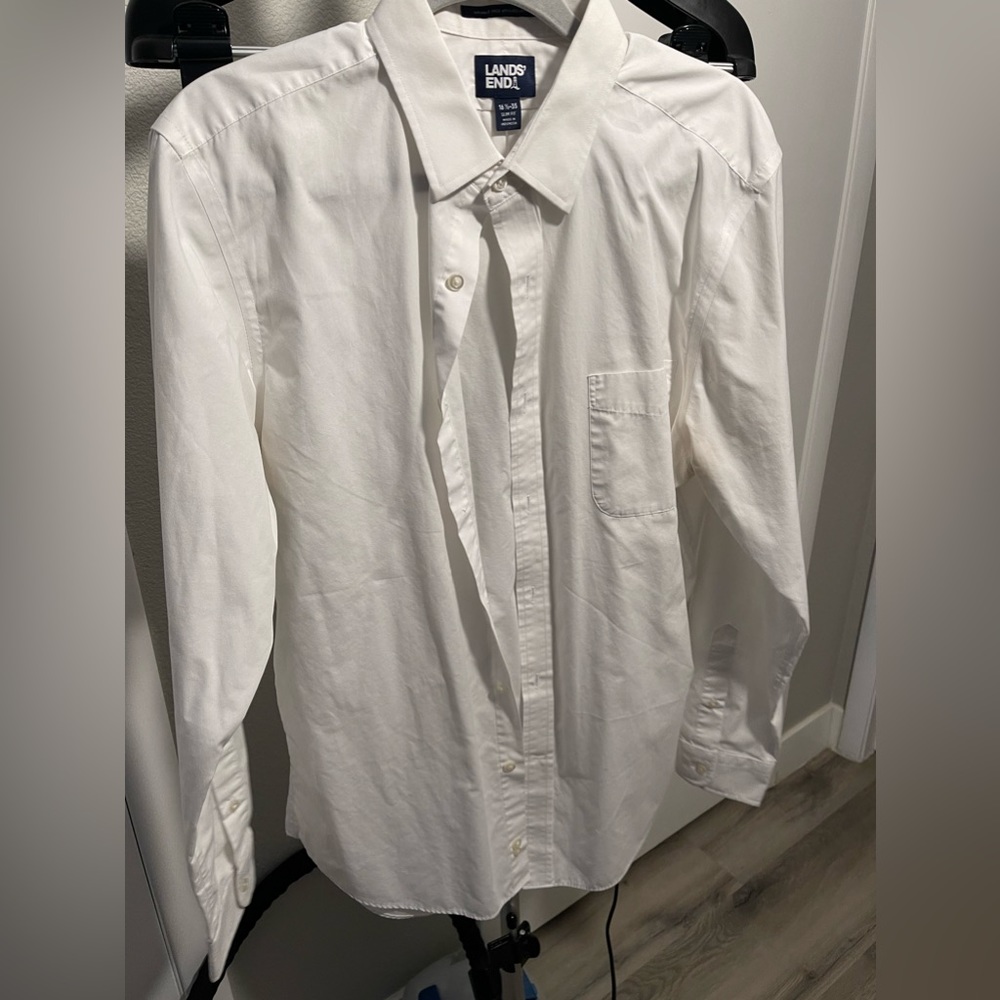 Men’s lands end button up white